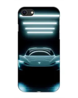 Чохол для iPhone SE (2020) з картинкою «Tesla в неоні»