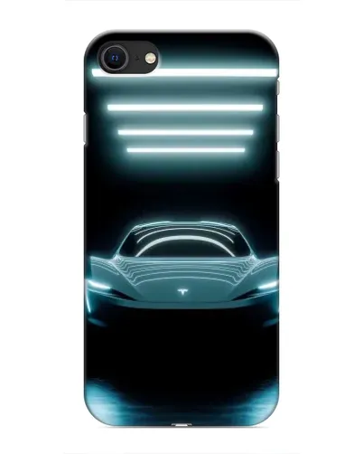 Чохол для iPhone SE (2020) з картинкою «Tesla в неоні»