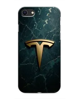Чохол для iPhone SE (2020) з картинкою «Мармурова Tesla Gold»