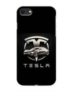 Чохол для iPhone SE (2020) з картинкою «Tesla — срібне авто»