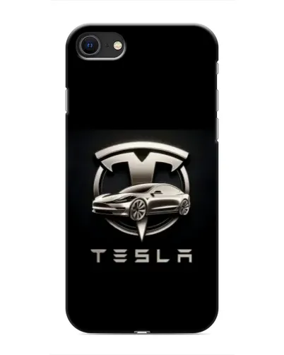 Чохол для iPhone SE (2020) з картинкою «Tesla — срібне авто»