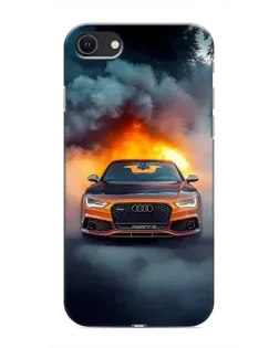 Чохол для iPhone SE (2020) з картинкою «Audi у вогняному диму»