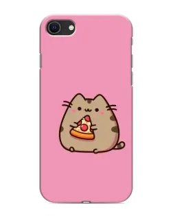 Чехол для iPhone SE (2020) с картинкой «Пушин с пиццей»
