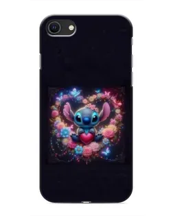 Чехол для iPhone SE (2020) с картинкой «Stitch в цветах»