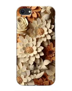 Чохол для iPhone SE (2020) з картинкою «Бежевий флористичний декор»