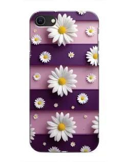 Чохол для iPhone SE (2020) з картинкою «Ромашки на фіолетовому»