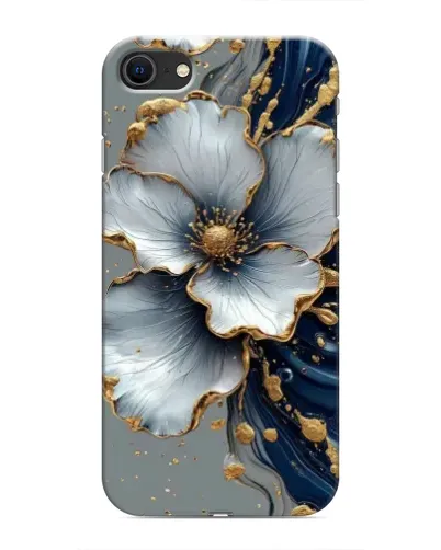 Чохол для iPhone SE (2020) з картинкою «Біла квітка та золотий флюїд»