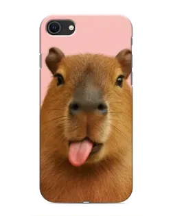 Чохол для iPhone SE (2020) з картинкою «Капібара з язиком»