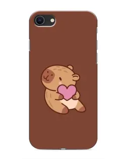 Чохол для iPhone SE (2020) з картинкою «Капібара з серцем»