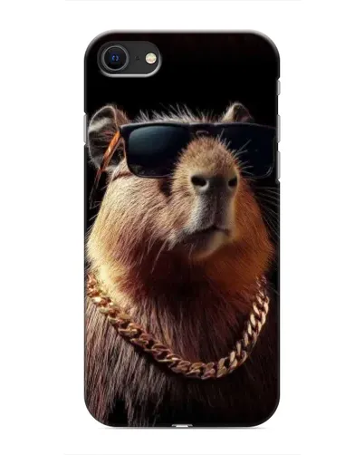 Чохол для iPhone SE (2020) з картинкою «Капібара золотий ланцюг»
