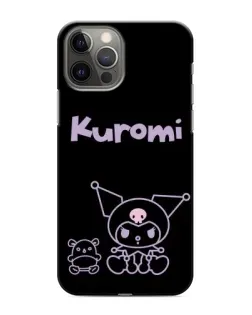 Чохол для iPhone 11 Pro Max з картинкою «Kuromi — чорний мінімалізм»