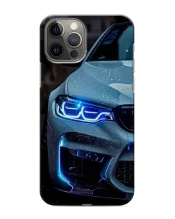 Чехол для iPhone 11 Pro Max с картинкой «Взгляд BMW с синими фарами»