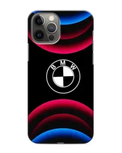 Чехол для iPhone 11 Pro Max с картинкой «Логотип BMW и неоновые дуги»