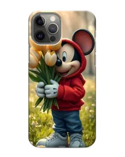 Чохол для iPhone 11 Pro Max з картинкою «Міккі з тюльпанами»