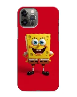 Чохол для iPhone 11 Pro Max з картинкою «Спанч Боб на червоному»
