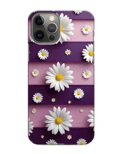 Чохол для iPhone 11 Pro Max з картинкою «Ромашки на фіолетовому»