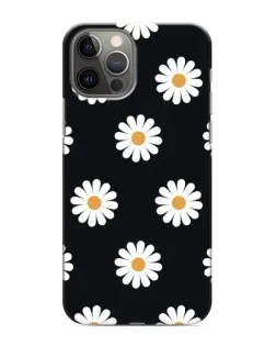 Чехол для iPhone 11 Pro Max с картинкой «Ромашки на черном»