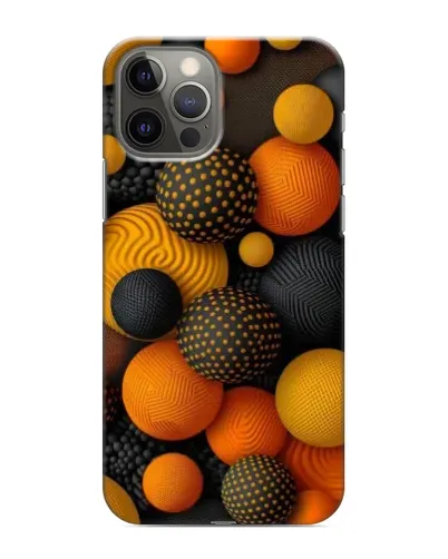 Чехол для iPhone 11 Pro Max с картинкой «Объемные оранжевые сферы»