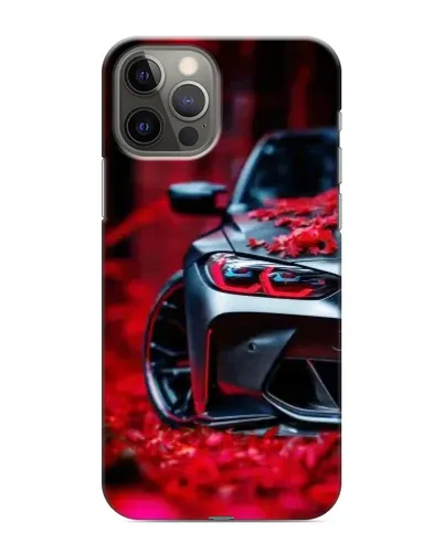 Чехол для iPhone 11 Pro с картинкой «Спортивная BMW и цветы»