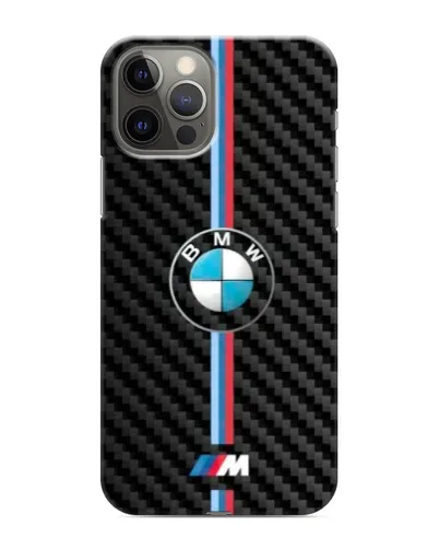 Чехол для iPhone 11 Pro с картинкой «Эмблема BMW и карбон»
