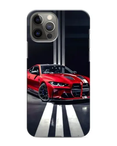 Чехол для iPhone 11 Pro с картинкой «Красная BMW на дороге»