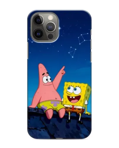 Чохол для iPhone 11 Pro з картинкою «Губка Боб та Патрік вночі»