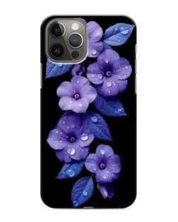 Чохол для iPhone 11 Pro з картинкою «Фіолетові квіти з росою»