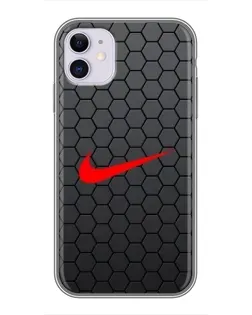 Чохол для iPhone 11 з картинкою «Nike — карбонова сітка»