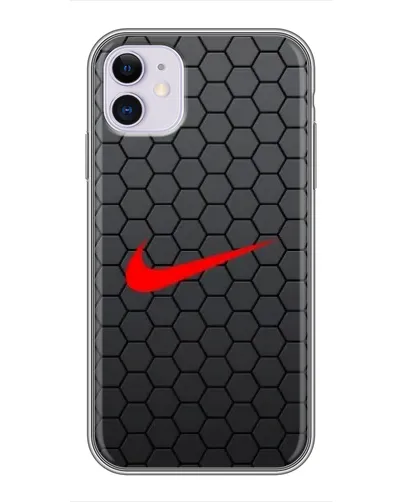 Чохол для iPhone 11 з картинкою «Nike — карбонова сітка»