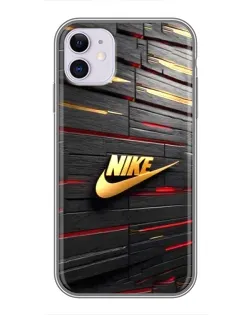 Чохол для iPhone 11 з картинкою «Золотий Nike на металі»