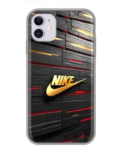 Чохол для iPhone 11 з картинкою «Золотий Nike на металі»