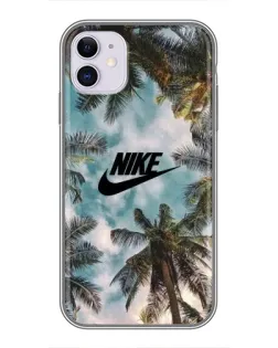 Чехол для iPhone 11 с картинкой «Тропический принт Nike»
