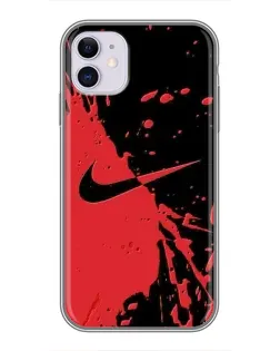 Чехол для iPhone 11 с картинкой «Красные брызги Nike»