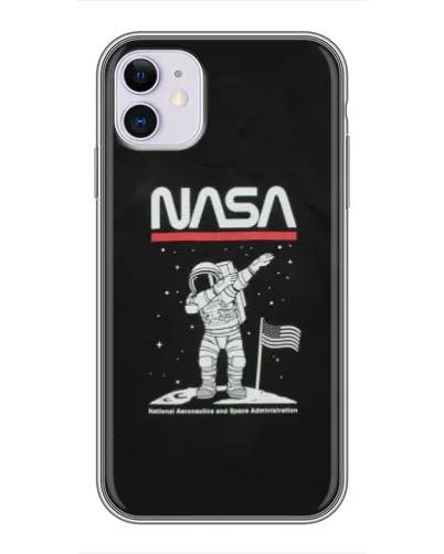 Чохол для iPhone 11 з картинкою «NASA — крокуємо по Місяцю»