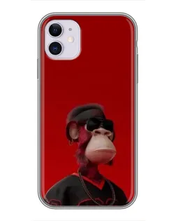 Чохол для iPhone 11 з картинкою «Bored Ape в червоному»