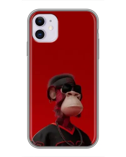 Чохол для iPhone 11 з картинкою «Bored Ape в червоному»