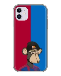 Чохол для iPhone 11 з картинкою «Bored Ape — фанат Барси»