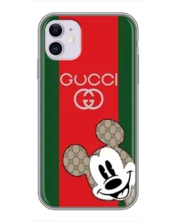 Чохол для iPhone 11 з картинкою «Gucci — смуги та Міккі»