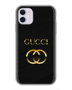 Чохол для iPhone 11 з картинкою «Золотий логотип Gucci»