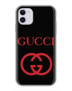Чохол для iPhone 11 з картинкою «Gucci — червоний логотип»