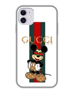 Чохол для iPhone 11 з картинкою «Міккі Маус Gucci — смуги»
