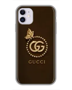 Чохол для iPhone 11 з картинкою «Gucci — золотий метелик»