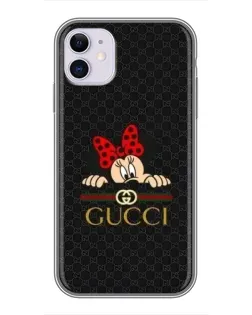 Чохол для iPhone 11 з картинкою «Мінні Маус Gucci — чорний»