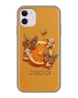 Чохол для iPhone 11 з картинкою «Gucci — золоті метелики»