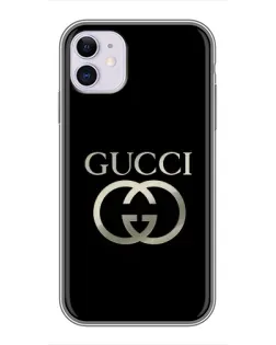 Чохол для iPhone 11 з картинкою «Gucci — золото на чорному»