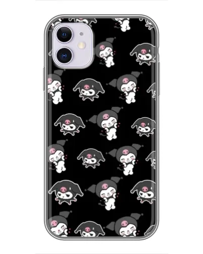 Чохол для iPhone 11 з картинкою «Чорний паттерн Kuromi»