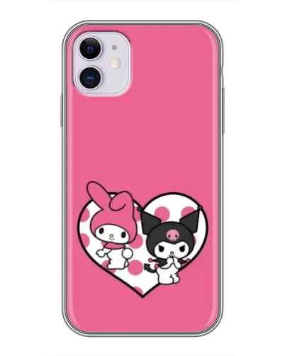 Чохол для iPhone 11 з картинкою «Kuromi та My Melody»