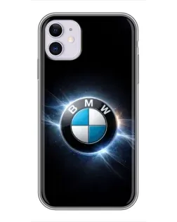 Чохол для iPhone 11 з картинкою «BMW — неонове сяйво»