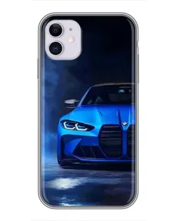 Чохол для iPhone 11 з картинкою «Блакитна BMW M4»