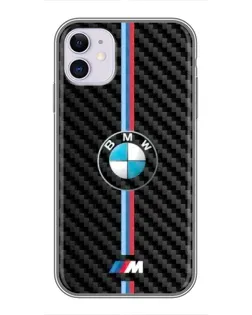 Чохол для iPhone 11 з картинкою «Емблема BMW та карбон»